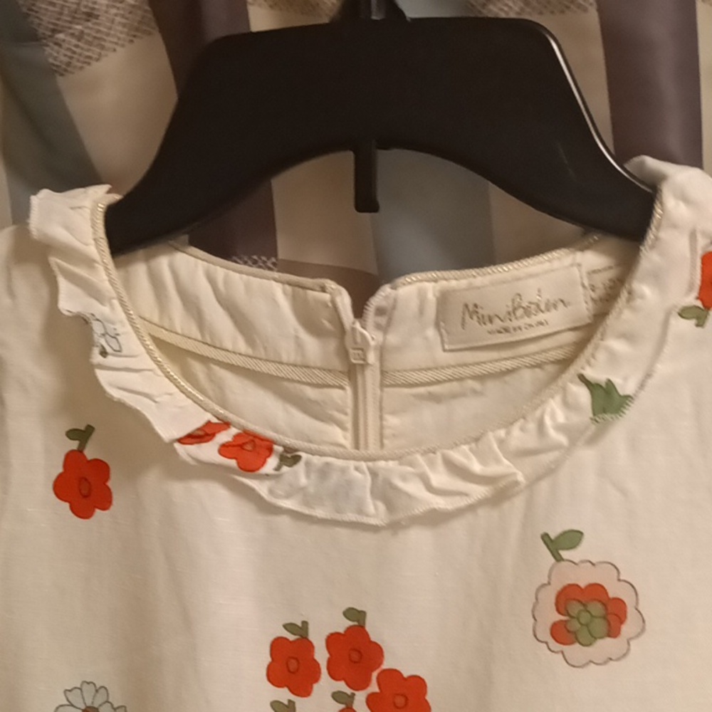 FINAL PRICE Mini Boden white multi-colored floral print dress - Picture 4 of 15